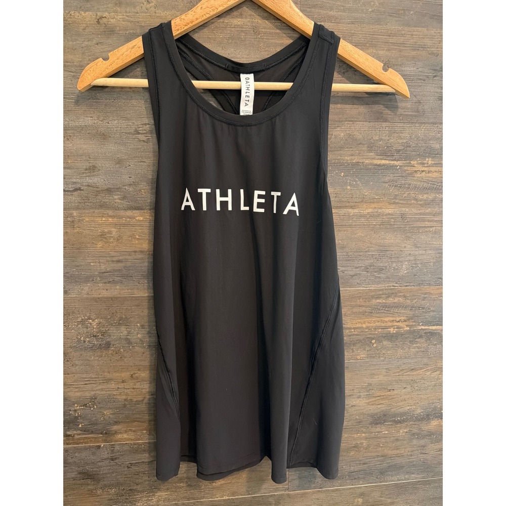 Athleta Womens Logo Graphic Racerback Training Tank Top Black Size M 530586-23